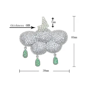 New Arrived Ice Cloud Pendant Necklace Charm Micro Pave Full Cubic Zironica Stone Hip Hop Fashion Cool Letter Jewelry Mens