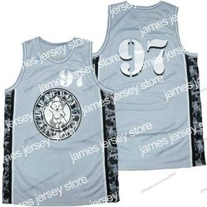 Jerseys de basquete Custom Bad Boy #97 Biggie Smalls Shiny Basketball Jersey Filme Stitched S-4xl Qualquer nome e número de qualidade superior