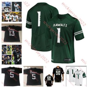 American College Football Wear Mens Youth Custom Stitched Hawaii Rainbow Warriors Football 14 Von Killins 16 Logan Taylor Isaiah Tufaga Noah Kema Kaulana Makaula Ca