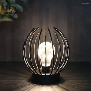 Table Lamps Metal Cage Battery Lamp Powered Lights Wireless Outdoor Lantern Great For Home Decor Parties Patio Event