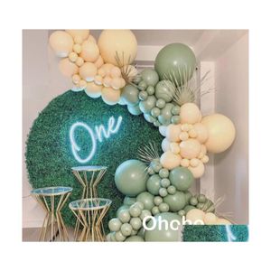 Decorazione per feste Verde Fard Palloncino Ghirlanda Arco Set Bambini Bambino Un compleanno Giungla Battesimo Baloons Aria Matrimonio Addio al nubilato Drop D Dhlk7