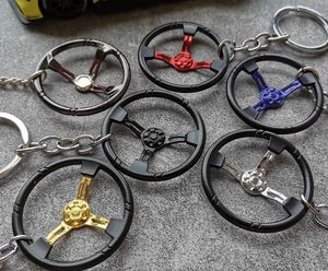 Racing Steering Wheel Personality Modified Car Key Chain Creative Model Metal Key Ring