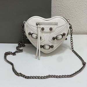 Heart Love Bag Сумки через плечо Женские сумки на цепочке Модный кошелек на молнии Сумки из коровьей кожи Качественные заклепки Новые мини-кошельки2309