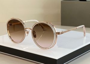 Gold Nude Brown Shaded Runde Sonnenbrille Sonnenbrille Damen Herren Sonnenbrille Shades Brillen UV400-Schutz mit Box