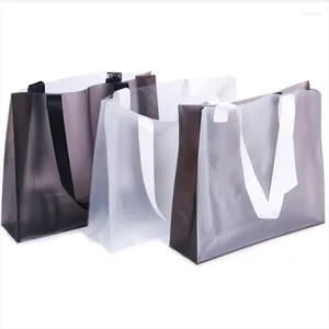 F￶rvaringsp￥sar 5st PVC Shopper Handv￤ska transparent frostad plastkl￤der ￅteranv￤ndbar butikshopping Presentp￥se