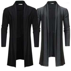 Giacche da uomo Cardigan da uomo Yamamoto Harajuku Manica lunga oversize Moda Primavera Nero Casaco Homem Giacca da uomo casual in maglia solida