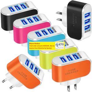 USB -portar EU US AC Home Wall Charger Power Adapter Plug för Samsung HTC iPhone Andriod Phone