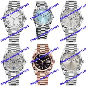 6 Modell Högkvalitetsherrklocka 2813 Automatisk mekanisk klocka M228235 40MML Diamond Dial 18k Rose Gold Wristwatch Week Display M228236 Sapphire Glass Watches