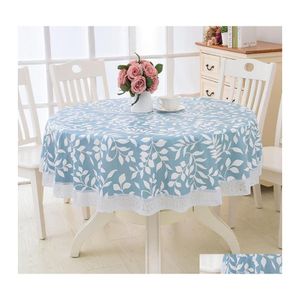 Tabela de mesa PVC PVC Plástico Plástico à prova de óleo redonda redonda de tecido Home Decor de cozinha Toleta de mesa ER Droga de entrega Têxteis de jardim panos OTMCW