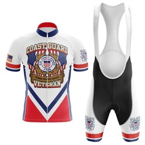 U.S. Coast Guard Veteran Pro Team Cycling Jersey Set 2024 Newset Summer Quick Dry Bicycle Clothing Maillot Ropa Ciclismo MTB Cycle