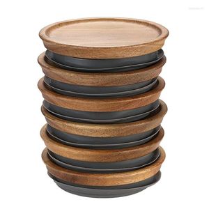Garrafas de armazenamento Boca de boca larga Jarra de jarra de 6 Pacote de madeira para material de qualidade alimentar de esfera