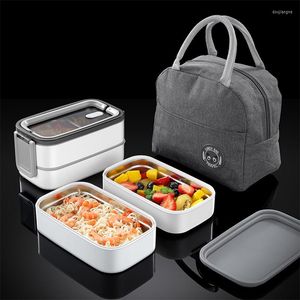 Dinnerware Sets Stainless Steel Bento Box Insulated Lunch Storage Containers Kids Thermal Lunchbox Japanese Style Tableware