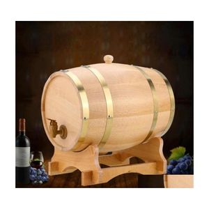 Cannucce Sts Botte di vino in legno Quercia Birra Attrezzatura per la produzione di birra Mini barilotto Bevanda Secchio per il giro d'affari Contenitore di stoccaggio di grande capacità D Dhcq3