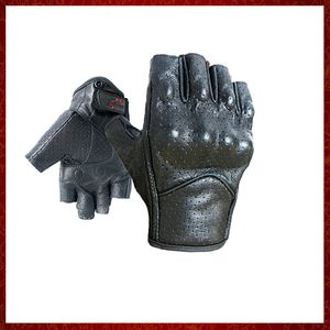 ST659 Motorcykelhandskar Halva fingerläder Fingerless Summer Men Mitt Glove Scooter Moto Accessory Mitten Bike Sports Racing Cykling