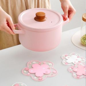 Bord Mats Japan Style Cherry Blossom Heat Isolation Mat Family Office Anti-Scid Tea Coffee Pot Bowl Pad Kitchen Accessories