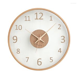 Wall Clocks Large Wood Clock Silent Nordic Modern Design Automatic Art Home Decor Watch Classic Horloge Murale Sticker