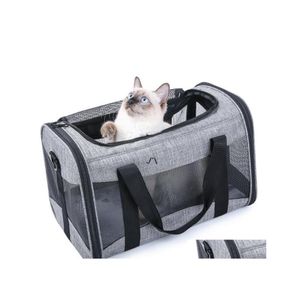 Trasportino per cani per gatti Cani Oxford grigio di alta qualità Colori pieghevoli Piccoli cuccioli Pab11624 Drop Delivery Home Garden Supplies Otimp