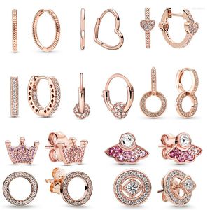 Stud Küpe 2022 Kadın Mücevherleri Orijinal DIY Tasarımcıya Uygun Silver Crown Fan Plata De Ley 925 Mujer Hediyeler