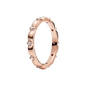 18k Rose Gold Petal Ring com caixa original para Pandora autêntica Sterling Silver Wedding Party Jewelry for Women Girls CZ Diamond Girlfriend Gift Designer Rings Conjunto