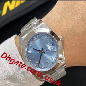 Fornitore di fabbrica Orologio da uomo Quadrante blu ghiaccio Platino 41mm Orologi da uomo meccanici automatici Orologi da polso impermeabili con zaffiro2894