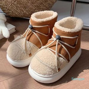 Boots Waterproof Snow for Women Cute Warm Plush Platform Ankle Woman Winter Outdoor Cotton Padded Shoes Mujer 221213