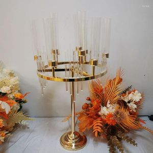 Dekoracja imprezy 9 metalowa świeca ślubna uchwyt na stół centralny wazon Way Master Ustawienie