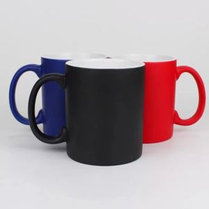 11oz Sublimation Hot Color Change Mug Blank Coffee Ceramic Mugs personalized heat transfer Ceramic DIY white water cup Party Gift beverage cups001