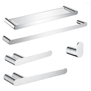 Badtillbeh￶r Set Moderna badrumstillbeh￶r Chrome Finish Toalettpappers rack Handduk Bar Shelf Glass Holder Wall Mount Hook H￥rdvara