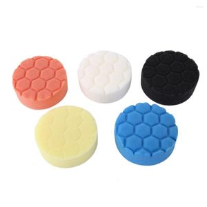 Car Washer 5 Pcs 3/4/5/6/7 Inch Hexagonal Corner Diamond Ripple Point Screw Thread Washing Cleaning Polishing Sponge Buffer Pad For