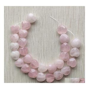 Искусство и ремесла мода 15 мм сердце натуральный розовый розовый кварцевый камень.