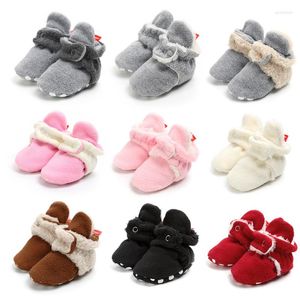 First Walkers Winter Born Baby Socks Lovely Fluff Warm Boy Girl Patch Toddler Cotton Comfort Soft Anti-slip Infant Crib Shoes