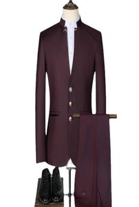 Men039s Suits Blazers Jacket Pant Vest 3st Set Men Passar Chinese Style Stand Collar Man Wedding Groom Slim Fit Size B1164241