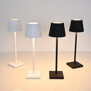 Table Lamps Led Cordless Lamp Rechargeable Touch Switch Creative Pleated El Bedroom Bedside Light Study Reading Lights