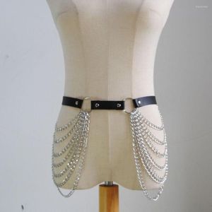Belts Fashion Layered Leather Belt Adjustable Punk Waistband For Women Girls Waist Chain Apparel Accessories