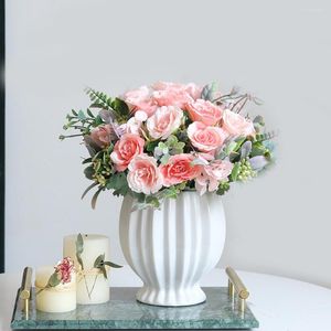 Dekorativa blommor 5st Artificial Rose Flower Home Interior Decoration Wedding F￶delsedagsfest Fake Plant Bouquet