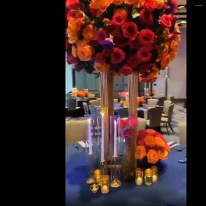 Party Decoration Tall Gold Metal Flower Stand Wedding Centerpiece AB2595