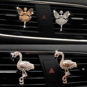 Interiördekorationer Auto Air Freshener Air Conditioning Outlet Ballet Girl Flamingo Parfym Clip High End Women Automotive Interiortillbehör T221215