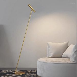 Stehlampen Minimalistische, vollständig aus Kupfer gefertigte, drehbare Leselampe für Wohnzimmer, Schlafzimmer, El Guest Long Pole Art Stehlampe