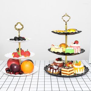 Plates Dessert Home Buffet Presentation Tray Organizers Cake Display Stand Gadget Kitchen Fruit Bowl 3 Levels Accessories