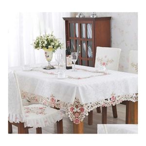 Stół stołowy w stylu europejskim pusty domowy obrus prosty luksusowy duszpasterski prostokątny kropla dostawa ogrodowa tkaniny tkaniny otzfa