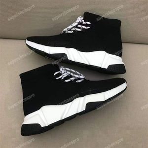 Soft Sneaker Luxury Designer Shoes Breathable Trainer High Top Sock Shoe Stretchable Women Men Sneakers Casual Boot Platform Boots Sport Trainers