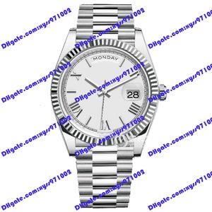 H￶gkvalitetsherrklocka 2813 Automatisk mekanisk klocka M228236 40mm White Roman Dial Rostfri Steel Watchs Calender Week Display 228238 Sapphire Glass Watches