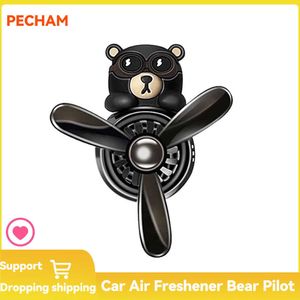 Decorações de interiores Ambientador para carro Pilot Bear Rotating Fragrance Acessórios para automóveis Propeller Ambientadores Perfume interior difuso T221215