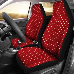 Autositzbezüge, rot-weiß gepunktet, Polkadots, Retro, Vintage, 143731, 2er-Pack, universelle Frontschutzhülle