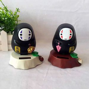 Interior Decorations Car Hanging Ornaments No Face Man Shaking Head Toy Solar Power Cute Figures Office Home Auto Accessories T221215