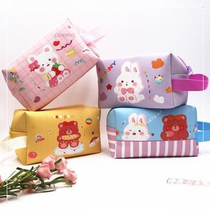 Cosmetic Bags Ins Style Portable Cartoon Bear Storage Case Makeup Pouch Pencil Bag Wash