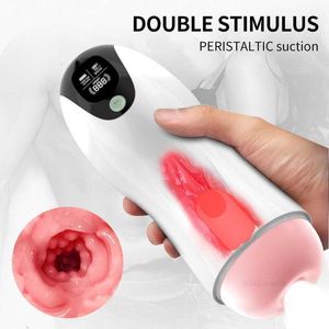 Sex toys massager New Male Masturbator Automatic Sucking Blowjob Cup Penis Pump Vibrator Real Vaginal Toys for Men