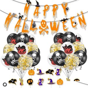 Halloween Supplies Dhs Theme Ballon Set Horror Thriller Party Dekoration Pl Flag Geburtstagstorte Einsatz Weihnachten Valentinstag und Dhgas