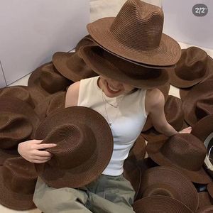ワイドブリム帽子ファッション親子麦わら帽子女の子ボーイズサンビーチ折りたたみ式女性パナマサマーフェドロスホリデーギフト卸売