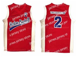 Jerseys de basquete Tio personalizado Drew Harlem Buckets Basketball Jersey Men's All Stitched Red Qualquer Nome N￺mero XXS-6XL Qualidade Top